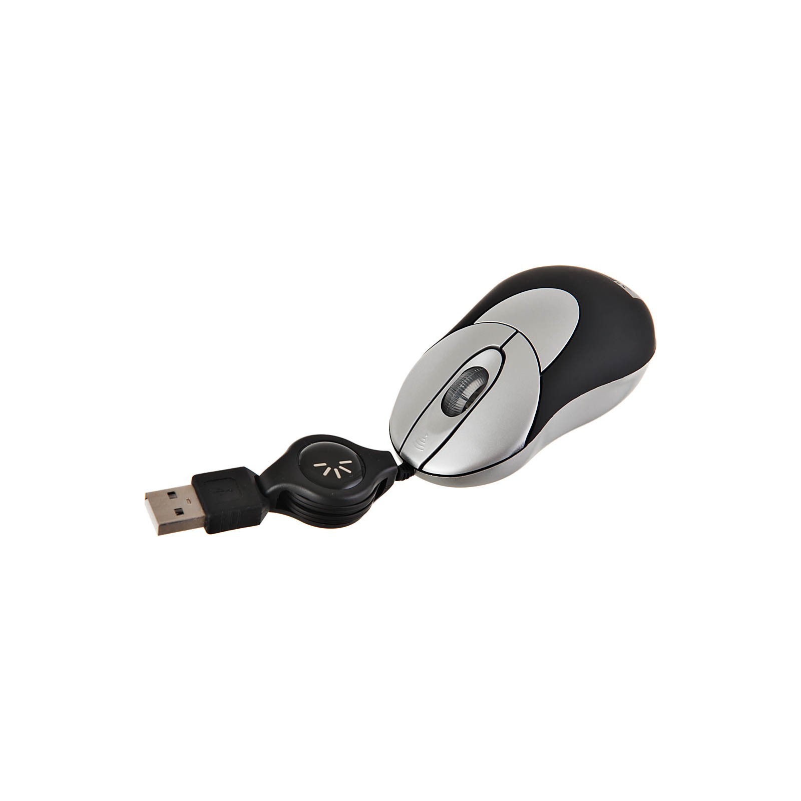 Mini mouse USB 800 DPI con cable retráctil